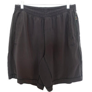 Lululemon Shorts Mens Small Black Lined 2-in-1 Zip Pocket Athletic Running